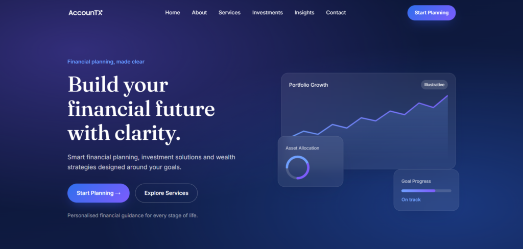 AccounTX website design preview